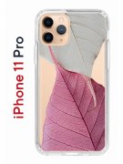Чехол-накладка iPhone 11 Pro Kruche Print Pink and white