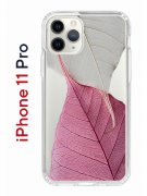 Чехол-накладка iPhone 11 Pro Kruche Print Pink and white