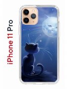 Чехол-накладка iPhone 11 Pro Kruche Print Лунный кот