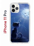 Чехол-накладка iPhone 11 Pro Kruche Print Лунный кот