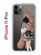 Чехол-накладка Apple iPhone 11 Pro (580658) Kruche PRINT Девочка с мишкой