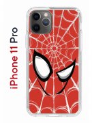 Чехол-накладка iPhone 11 Pro Kruche Print Человек-Паук красный