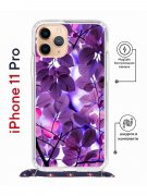 Чехол-накладка iPhone 11 Pro Kruche Magrope Print Purple leaves