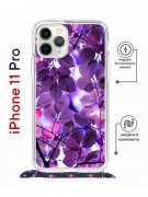 Чехол-накладка iPhone 11 Pro Kruche Magrope Print Purple leaves