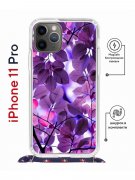 Чехол-накладка iPhone 11 Pro Kruche Magrope Print Purple leaves