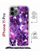Чехол-накладка iPhone 11 Pro Kruche Magrope Print Purple leaves