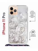 Чехол-накладка iPhone 11 Pro Kruche Magrope Print White roses