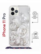 Чехол-накладка iPhone 11 Pro Kruche Magrope Print White roses
