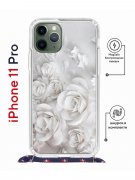 Чехол-накладка iPhone 11 Pro Kruche Magrope Print White roses