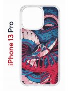 Чехол-накладка iPhone 13 Pro Kruche Print Японская змея