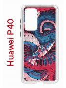 Чехол-накладка Huawei P40 (583862) Kruche PRINT Японская змея