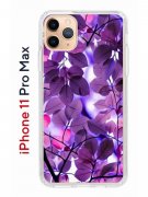 Чехол-накладка iPhone 11 Pro Max Kruche Print Purple leaves