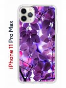 Чехол-накладка iPhone 11 Pro Max Kruche Print Purple leaves