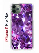 Чехол-накладка iPhone 11 Pro Max Kruche Print Purple leaves