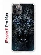 Чехол-накладка iPhone 11 Pro Max Kruche Print Дикий леопард