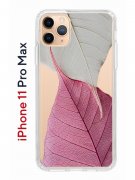 Чехол-накладка iPhone 11 Pro Max Kruche Print Pink and white