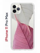 Чехол-накладка iPhone 11 Pro Max Kruche Print Pink and white