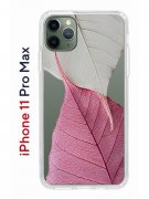 Чехол-накладка iPhone 11 Pro Max Kruche Print Pink and white