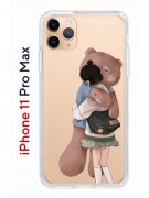 Чехол-накладка iPhone 11 Pro Max Kruche Print Девочка с мишкой
