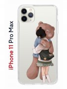 Чехол-накладка iPhone 11 Pro Max Kruche Print Девочка с мишкой