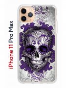 Чехол-накладка iPhone 11 Pro Max Kruche Print Sugar Skull