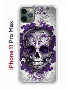 Чехол-накладка iPhone 11 Pro Max Kruche Print Sugar Skull