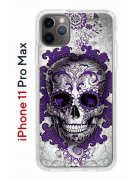 Чехол-накладка iPhone 11 Pro Max Kruche Print Sugar Skull