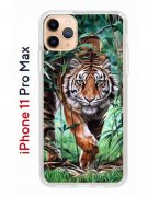 Чехол-накладка iPhone 11 Pro Max Kruche Print Крадущийся тигр