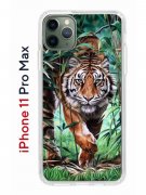 Чехол-накладка iPhone 11 Pro Max Kruche Print Крадущийся тигр