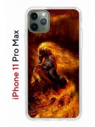 Чехол-накладка iPhone 11 Pro Max Kruche Print Конь огонь