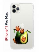 Чехол-накладка iPhone 11 Pro Max Kruche Print Авокотики