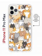 Чехол-накладка iPhone 11 Pro Max Kruche Magnet Print Котики