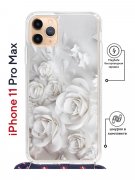Чехол-накладка iPhone 11 Pro Max Kruche Magrope Print White roses