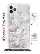 Чехол-накладка iPhone 11 Pro Max Kruche Magrope Print White roses