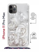 Чехол-накладка iPhone 11 Pro Max Kruche Magrope Print White roses