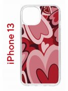 Чехол-накладка Apple iPhone 13 (606542) Kruche PRINT Сердечки