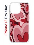 Чехол-накладка Apple iPhone 13 Pro Max (606544) Kruche PRINT Сердечки