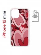 Чехол-накладка Apple iPhone 12 mini (598887) Kruche PRINT Сердечки