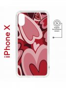 Чехол-накладка iPhone X/XS Kruche Magnet Print Сердечки