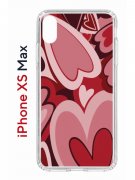 Чехол-накладка iPhone XS Max Kruche Print Сердечки