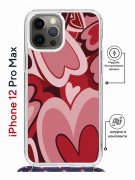 Чехол-накладка iPhone 12 Pro Max Kruche Magrope Print Сердечки