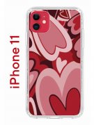 Чехол-накладка Apple iPhone 11 (580676) Kruche PRINT Сердечки