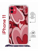 Чехол-накладка Apple iPhone 11 (598920) Kruche PRINT Сердечки