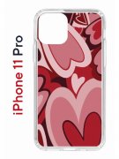 Чехол-накладка Apple iPhone 11 Pro (580658) Kruche PRINT Сердечки
