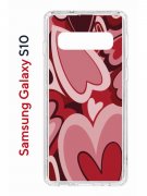 Чехол-накладка Samsung Galaxy S10 (580670) Kruche PRINT Сердечки
