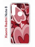 Чехол-накладка Xiaomi Redmi Note 8  (580659) Kruche PRINT Сердечки