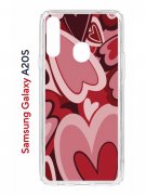 Чехол-накладка Samsung Galaxy A20S (588937) Kruche PRINT Сердечки