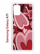 Чехол-накладка Samsung Galaxy A71 Kruche Print Сердечки