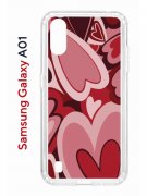 Чехол-накладка Samsung Galaxy A01/A015 Kruche Print Сердечки