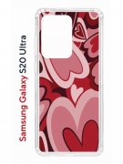 Чехол-накладка Samsung Galaxy S20 Ultra (582689) Kruche PRINT Сердечки